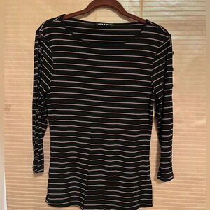 CABLE & GAUGE~STRIPED BLOUSE~S-M